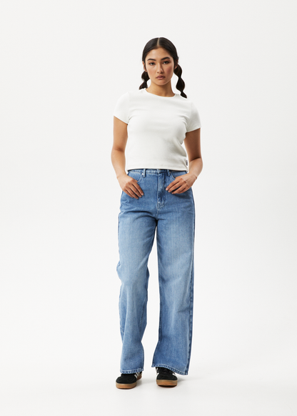 AFENDS Womens Faith - Rib Tee - Off White