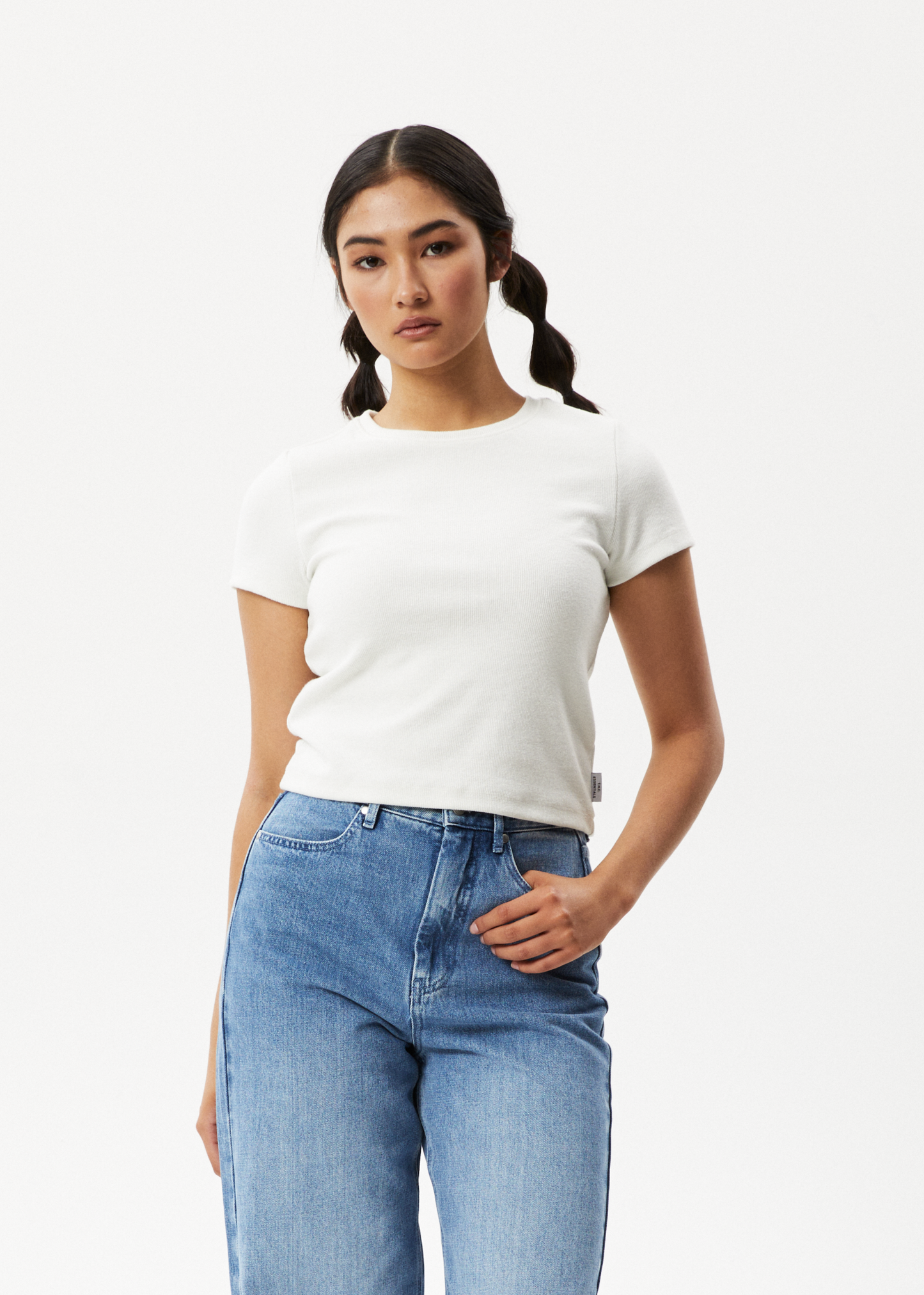 AFENDS Womens Faith - Rib Tee - Off White