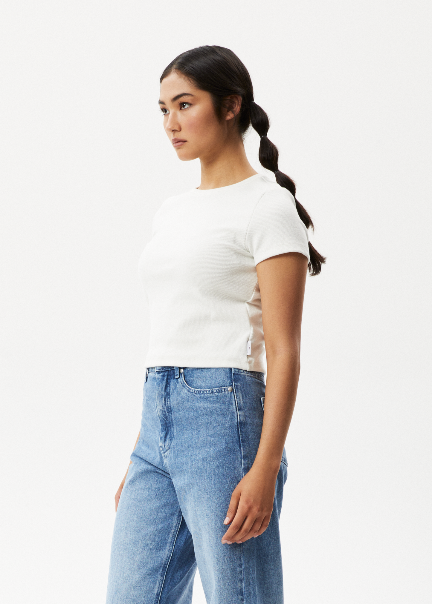 AFENDS Womens Faith - Rib Tee - Off White