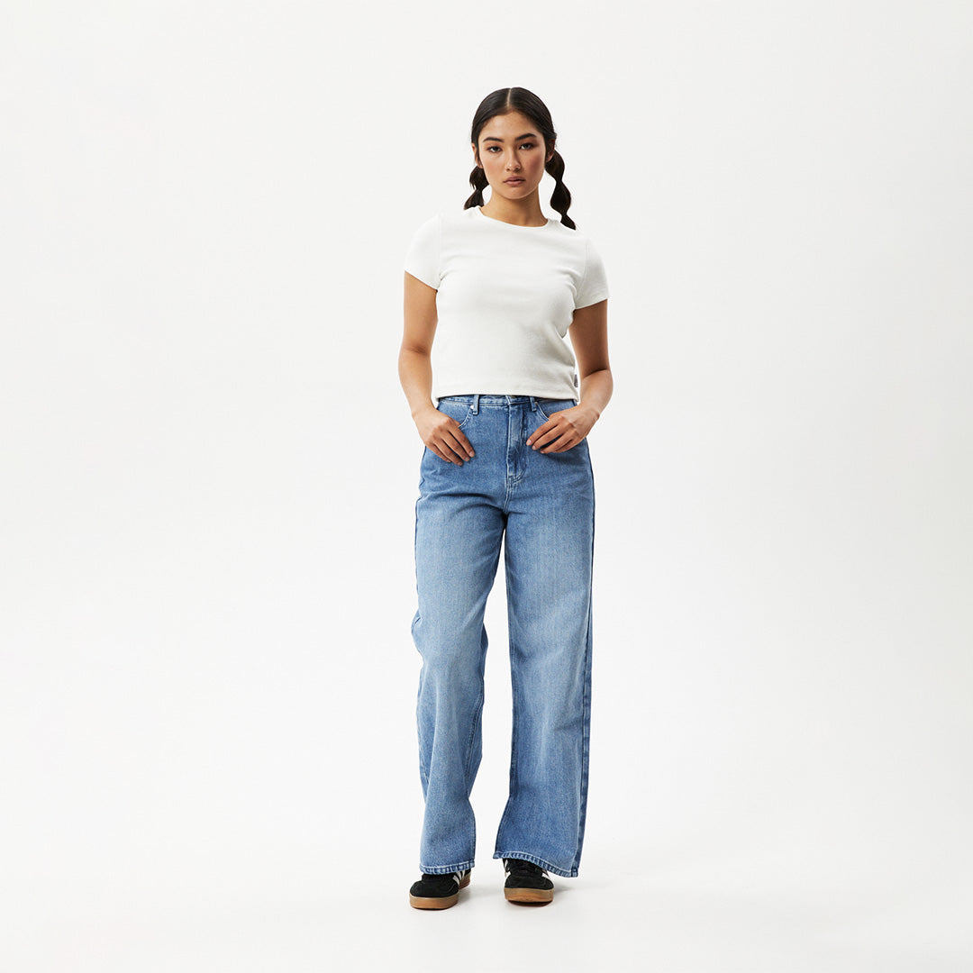 AFENDS Womens Faith - Rib Tee - Off White