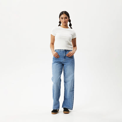 AFENDS Womens Faith - Rib Tee - Off White