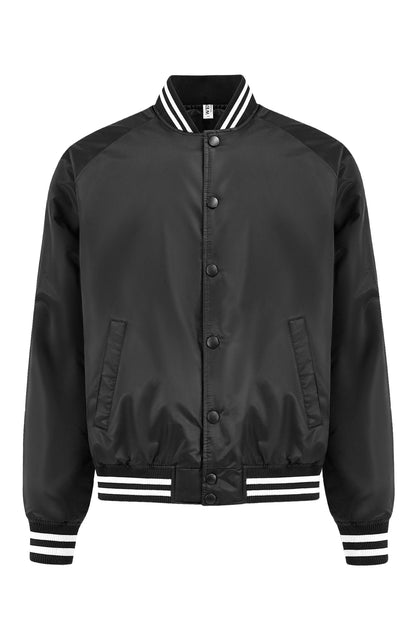 Men's Essential Solid Snap Button Varsity Jacket