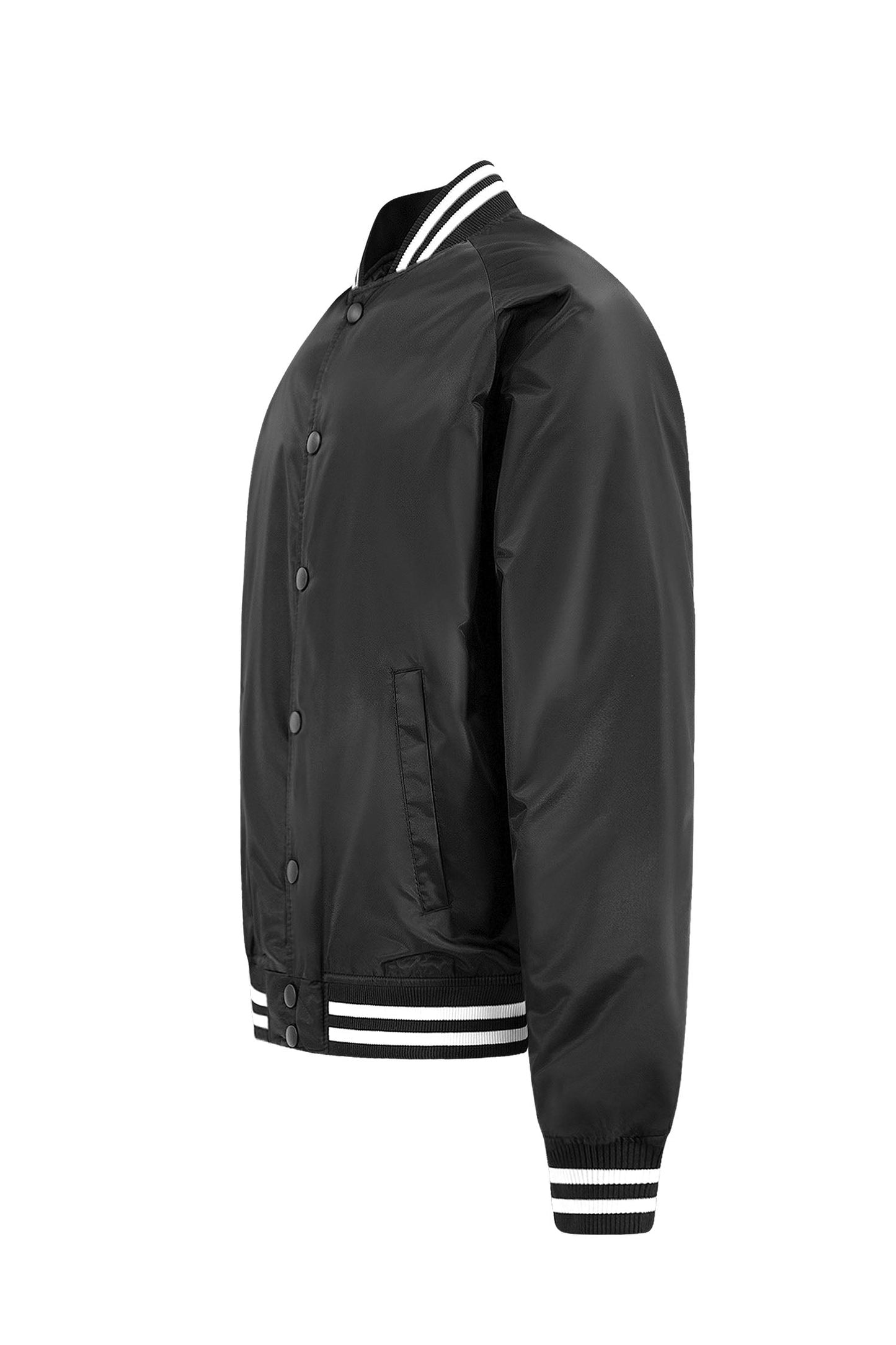 Men's Essential Solid Snap Button Varsity Jacket