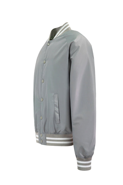 Men's Essential Solid Snap Button Varsity Jacket