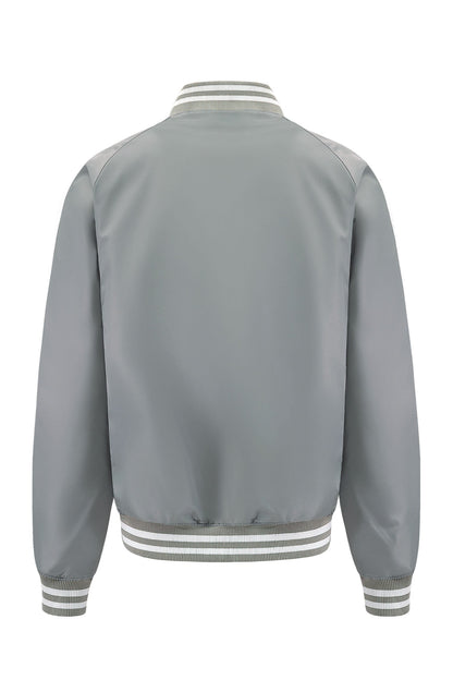 Men's Essential Solid Snap Button Varsity Jacket