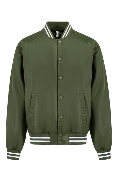 Men's Essential Solid Snap Button Varsity Jacket