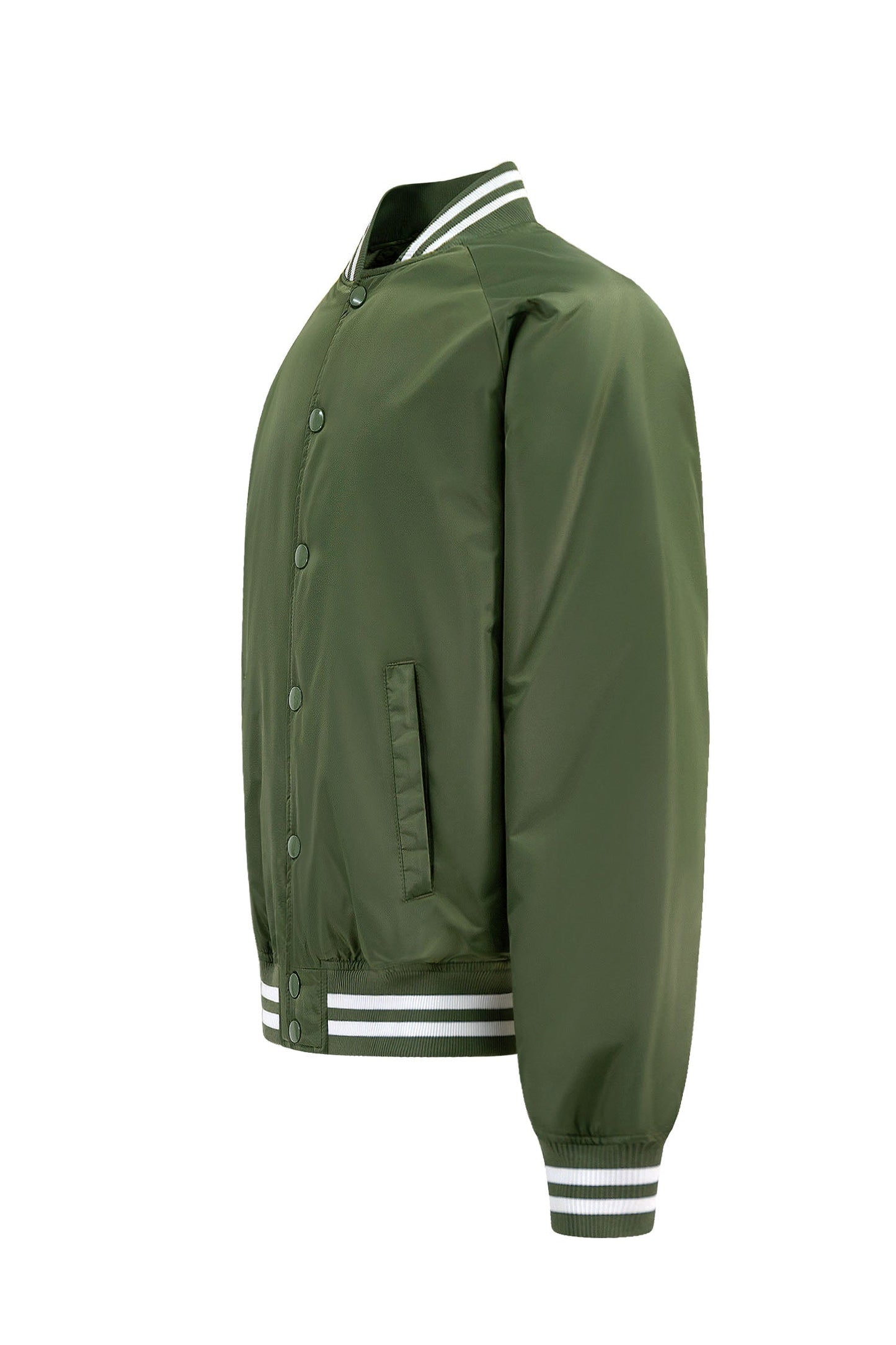 Men's Essential Solid Snap Button Varsity Jacket
