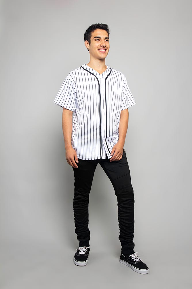 Pin Striped Baseball Jersey