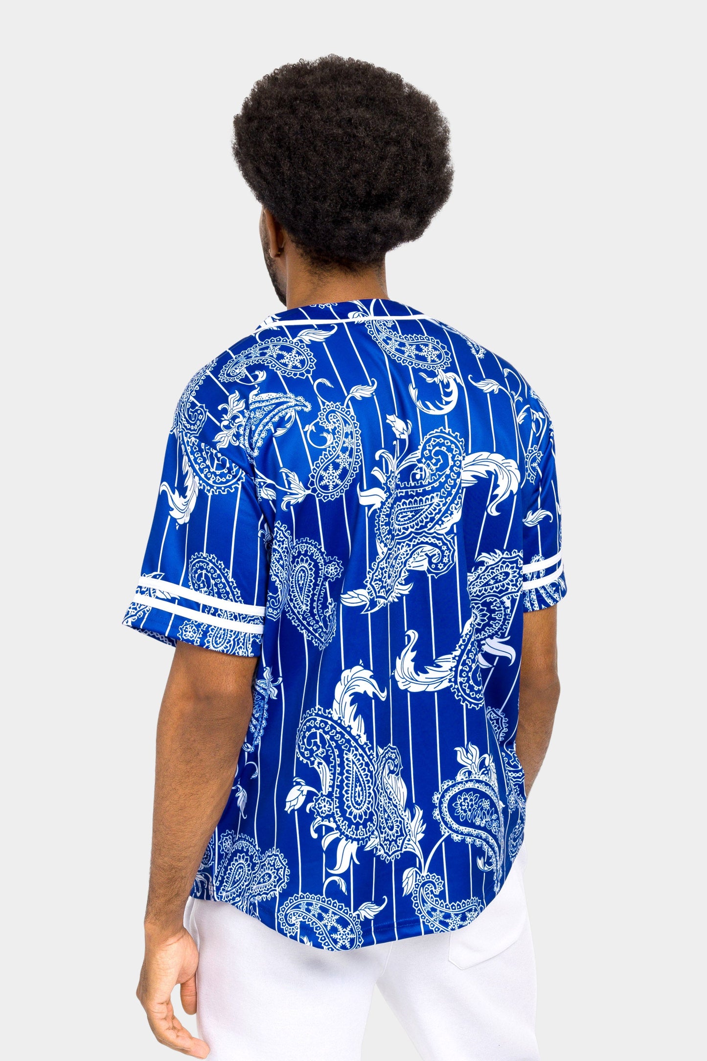Essential Pinstripe Bandana Paisley Baseball Jersey
