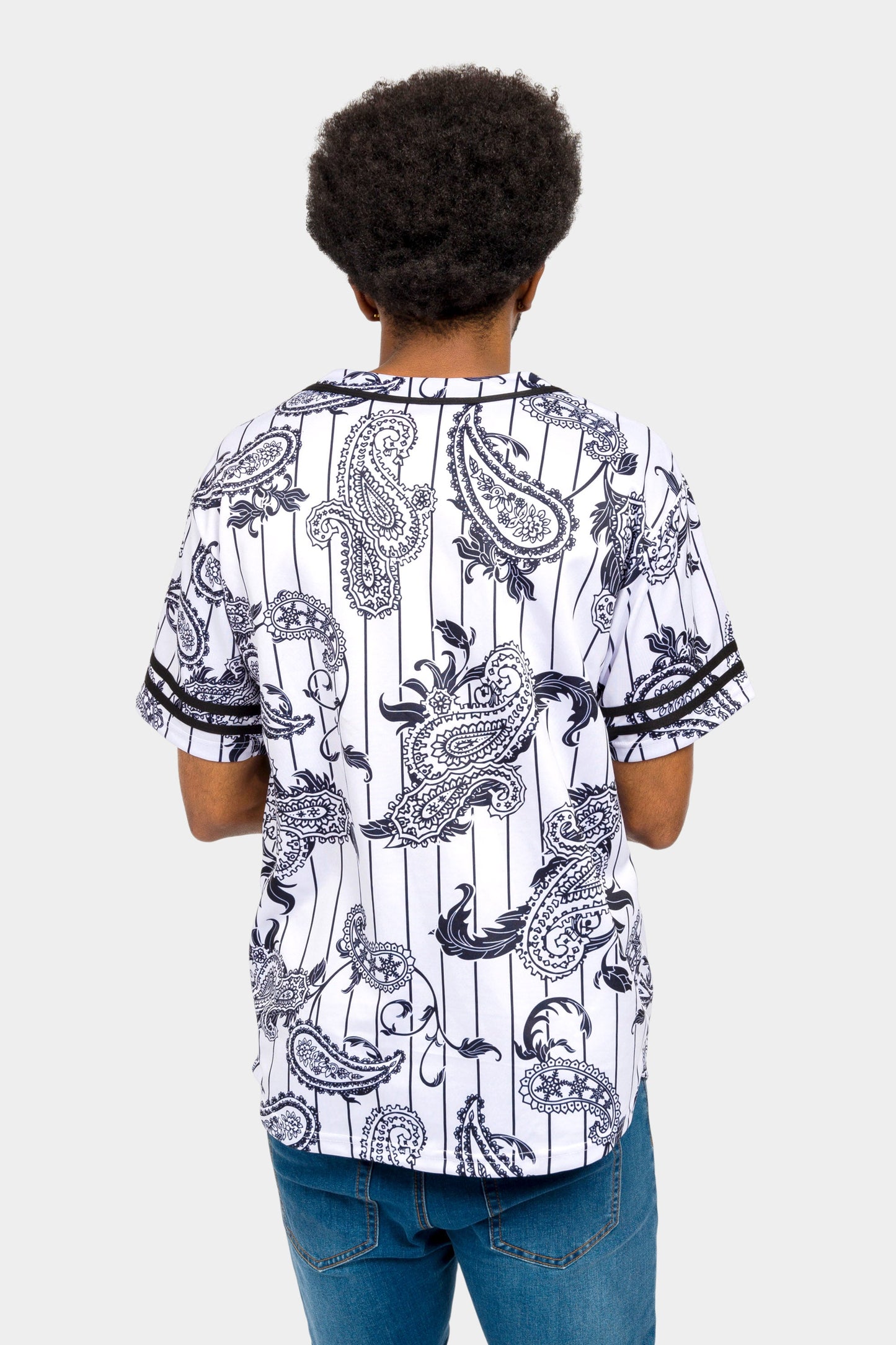 Essential Pinstripe Bandana Paisley Baseball Jersey