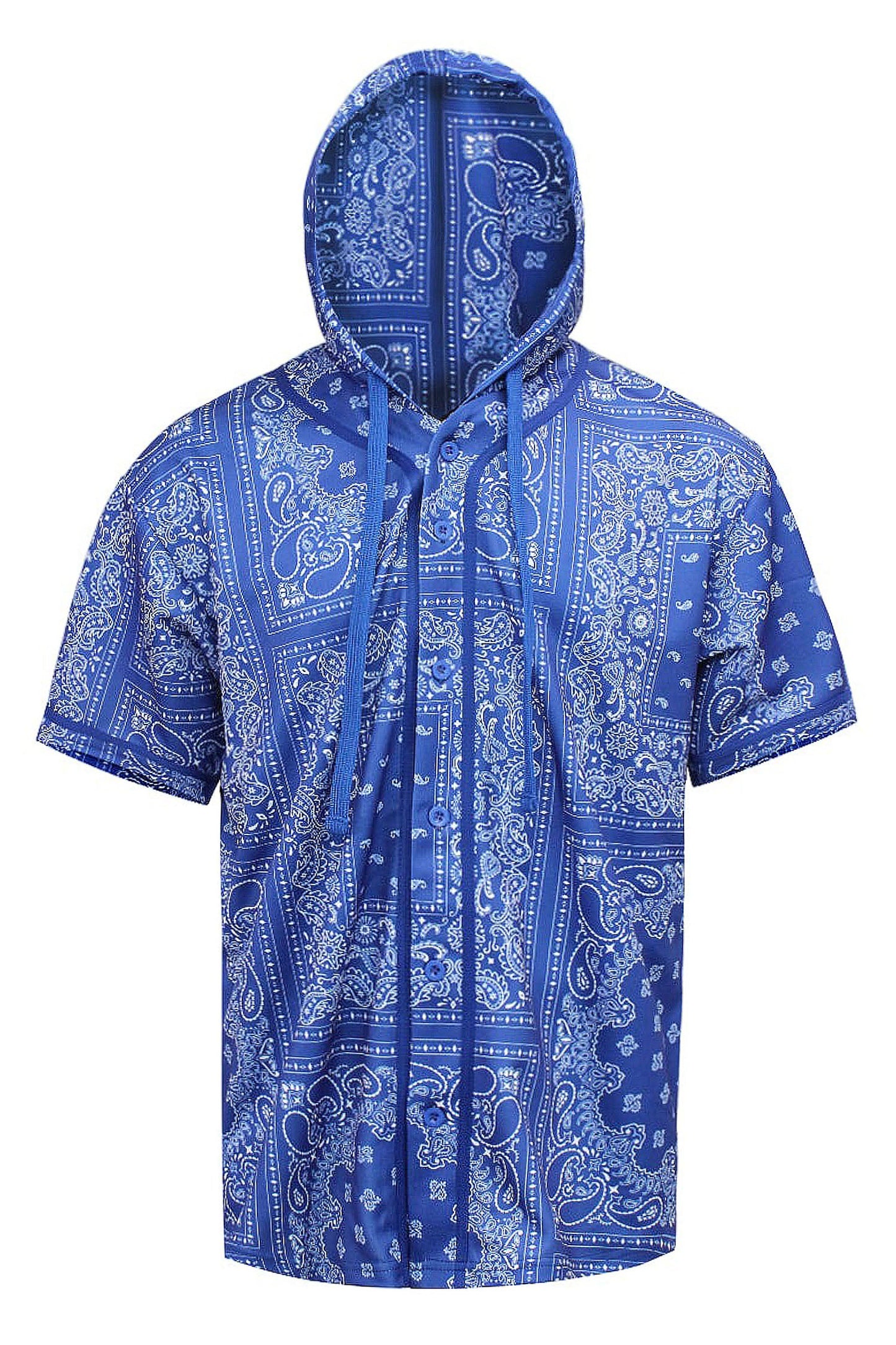 Men's Essential Hooded Bandana Baseball Short Sleeve Jersey