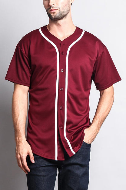 Baseball Button Down Short Sleeve Jersey