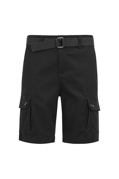 Men's Essential Solid Belted Cargo Shorts