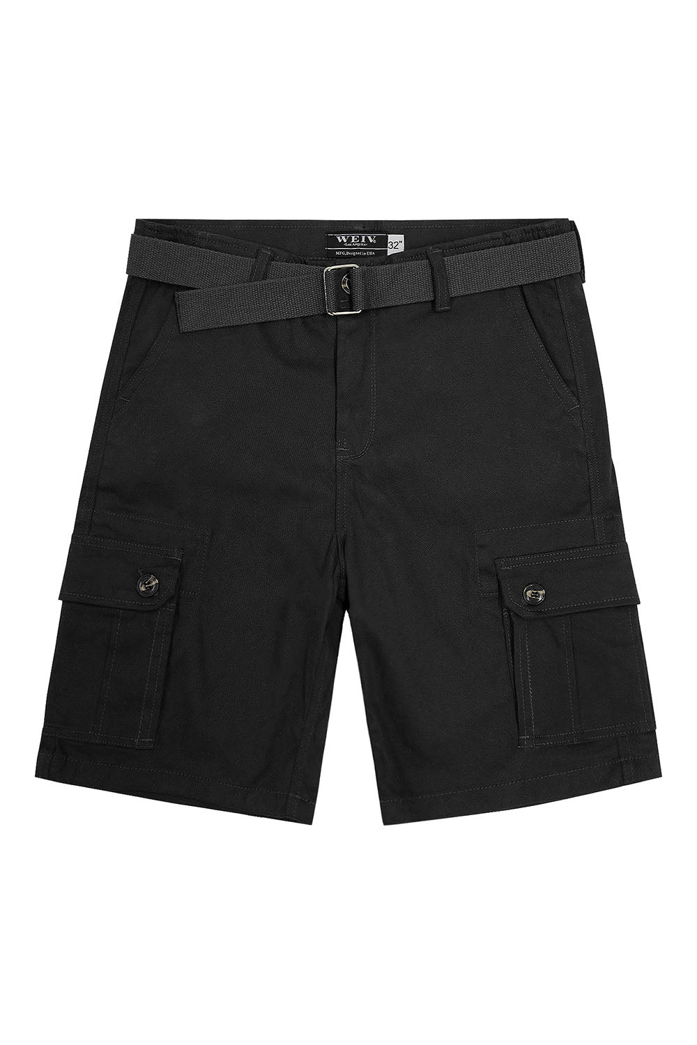 Men's Essential Solid Belted Cargo Shorts