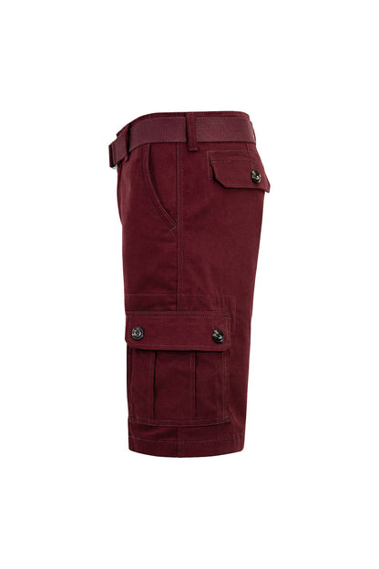 Men's Essential Solid Belted Cargo Shorts