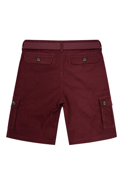 Men's Essential Solid Belted Cargo Shorts