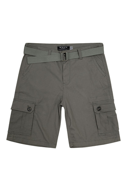 Men's Essential Solid Belted Cargo Shorts