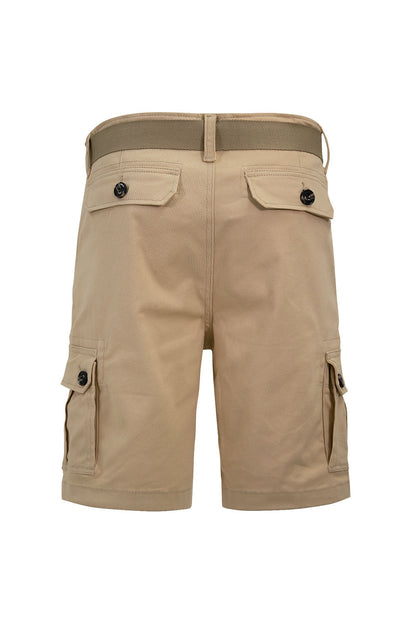Men's Essential Solid Belted Cargo Shorts