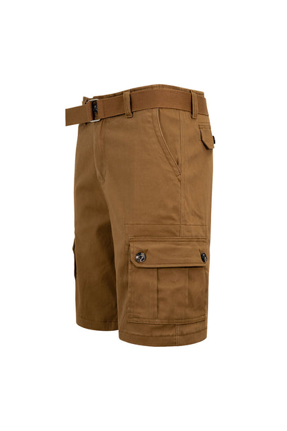 Men's Essential Solid Belted Cargo Shorts