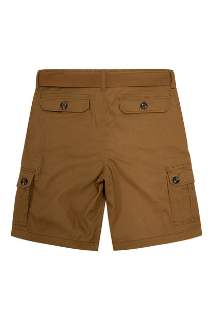 Men's Essential Solid Belted Cargo Shorts