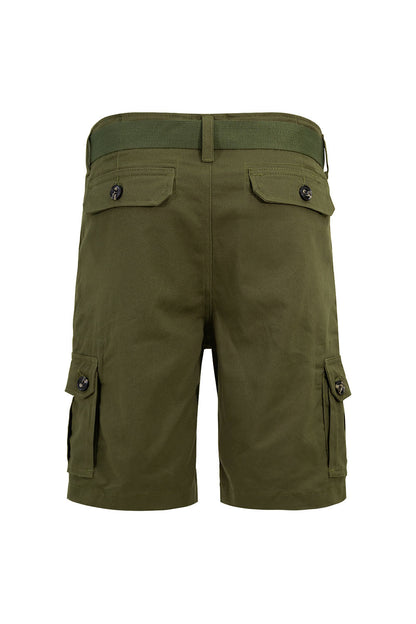 Men's Essential Solid Belted Cargo Shorts