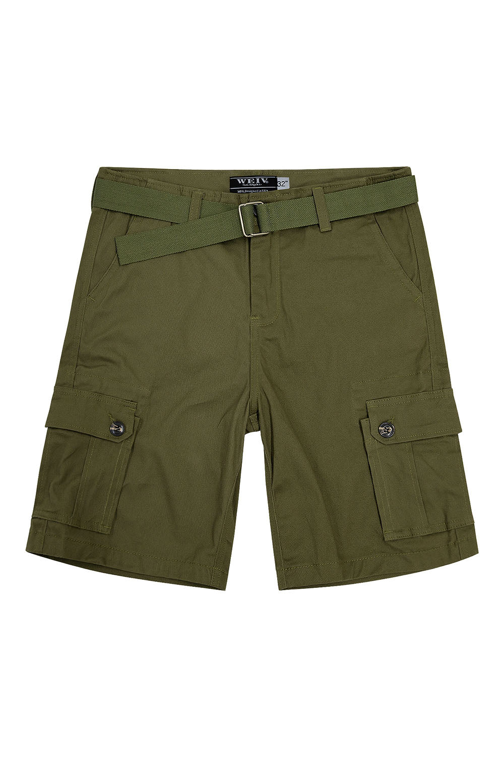 Men's Essential Solid Belted Cargo Shorts