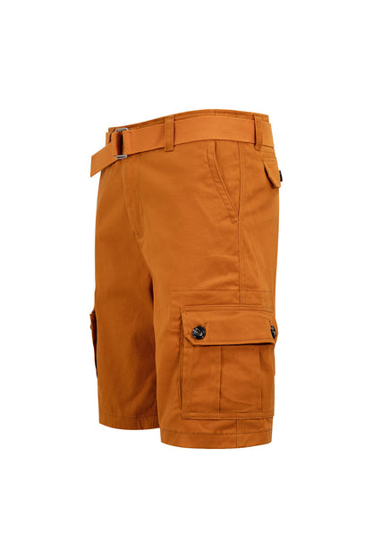 Men's Essential Solid Belted Cargo Shorts