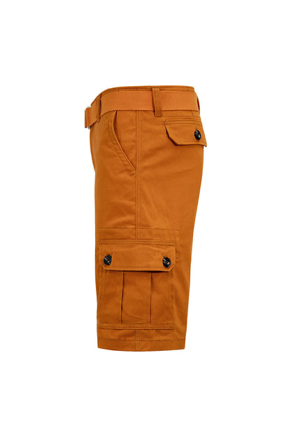 Men's Essential Solid Belted Cargo Shorts