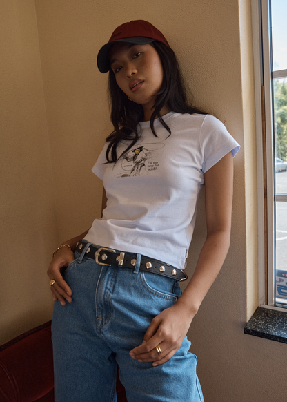 AFENDS Womens Day Job -  Baby Tee - White