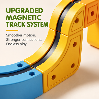 Magnetic DIY Train Track Set – Creative Building Toy with Endless Track Designs, Screen-Free Fun for Kids (75/100/164 PCS)
