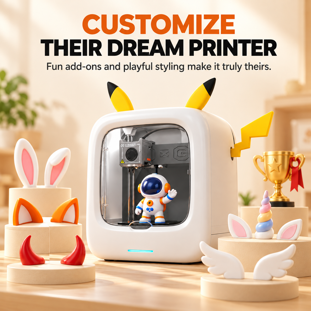 Smart AI 3D Printer – Easy-to-Use Creative Printing for All Ages