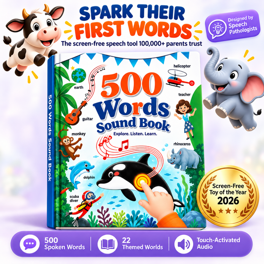 ✨ Interactive English Learning Sound Book – 500+ Words & Sentences, 24 Topics, Touch-Activated Audio for Kids