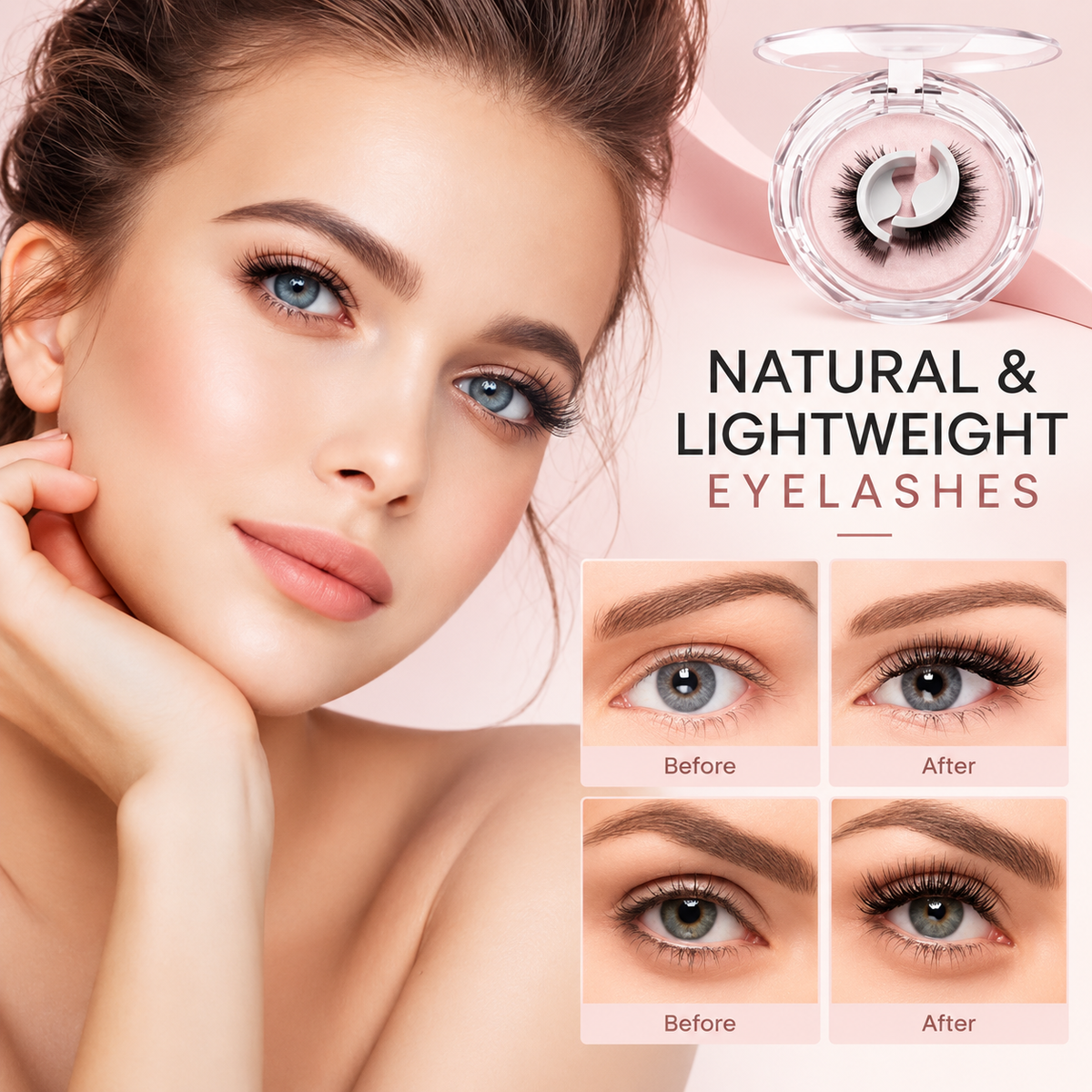 Reusable Self-Adhesive False Eyelashes – Natural-Looking Lashes for Effortless Everyday Wear
