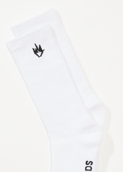 AFENDS Mens Flame - Socks Three Pack - White