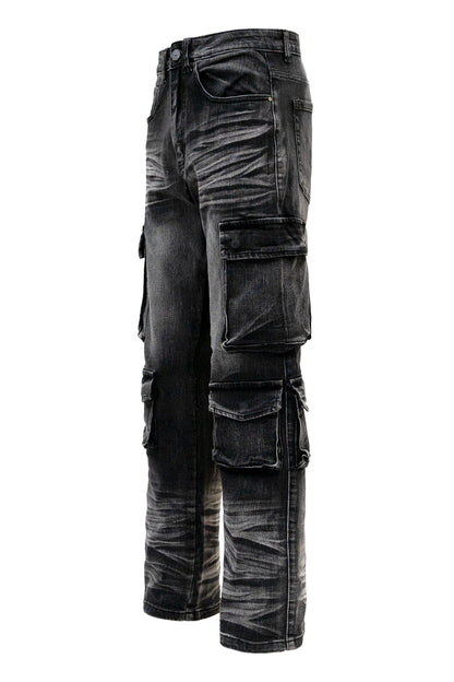 Men's Relaxed Fit Washed Utility Cargo Pants