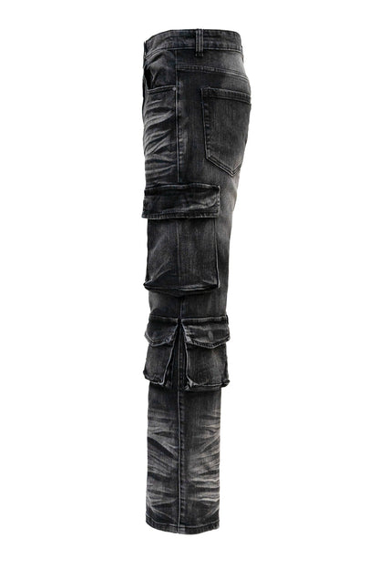 Men's Relaxed Fit Washed Utility Cargo Pants