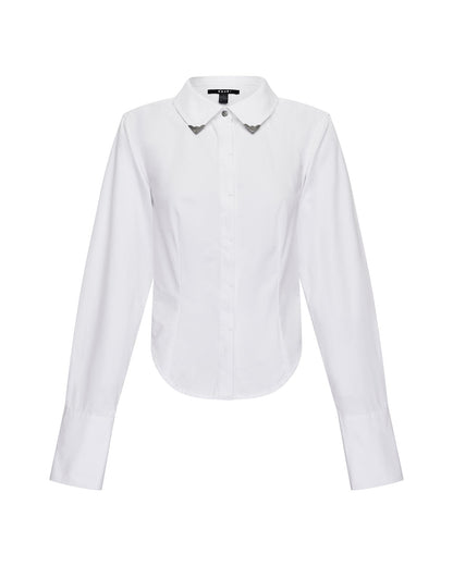 DARE OPEN BACK LS SHIRT WHITE