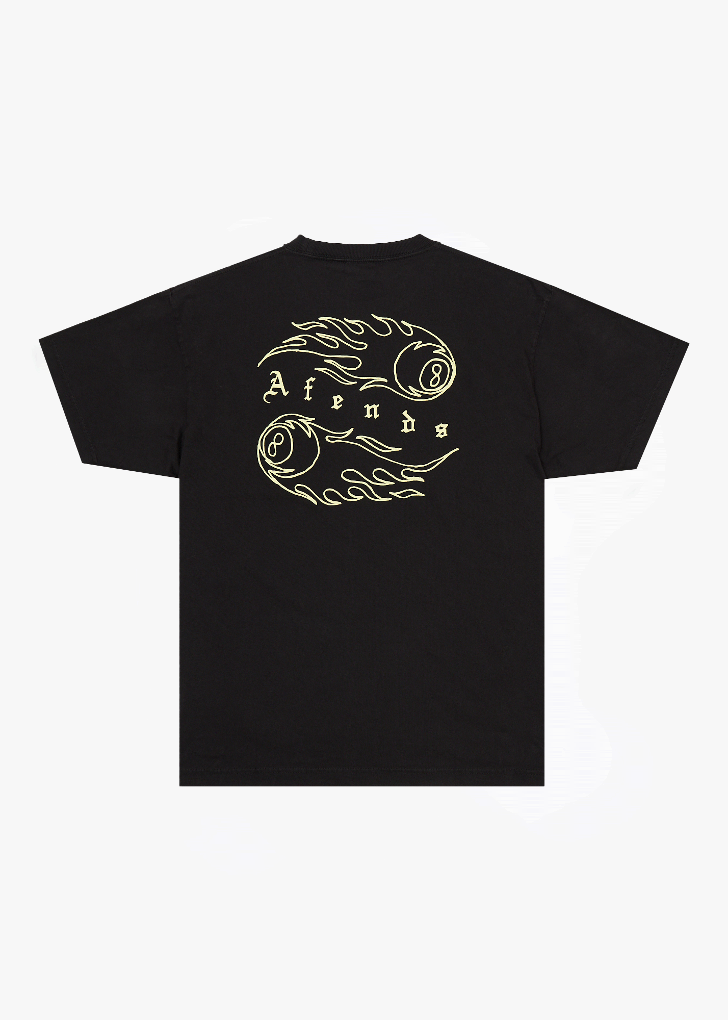 AFENDS Mens Off Balance - Heavyweight Boxy Tee - Stone Black