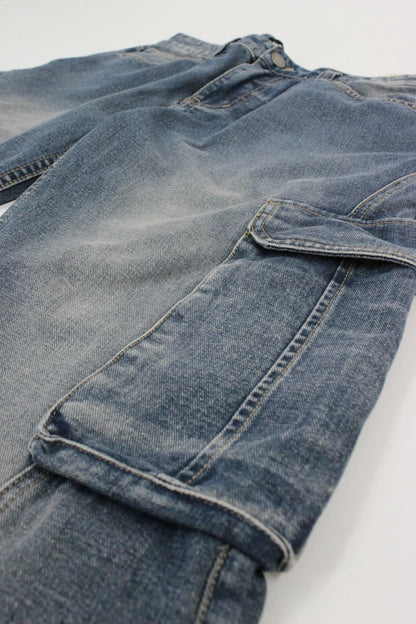 Men's Baggy Fit Cargo Denim Jeans