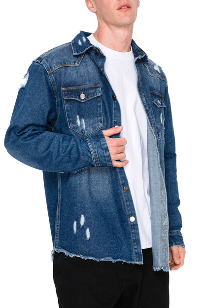 Ripped Denim Overshirt
