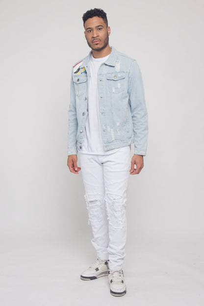 Colorful Painted Tiger Denim Jacket