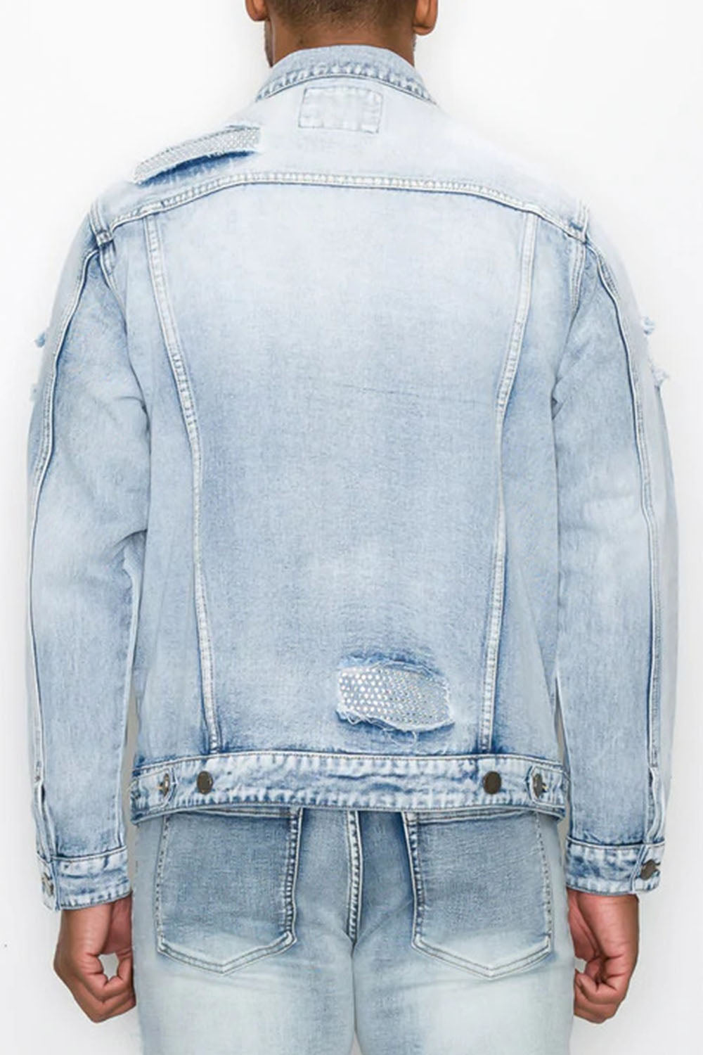 Faded Diamond Denim Jacket