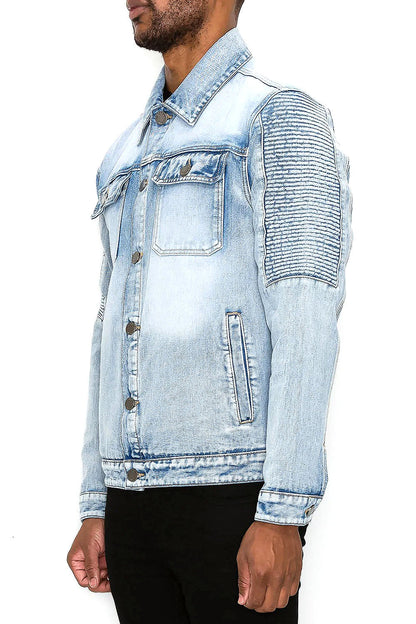 Biker Washed Denim Jacket