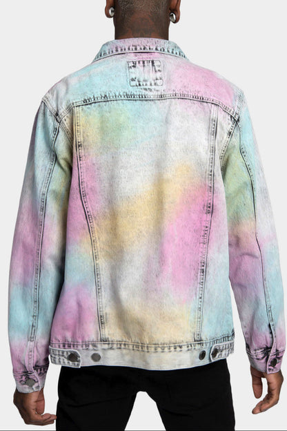 Multi Color Airbrushed Denim Jacket