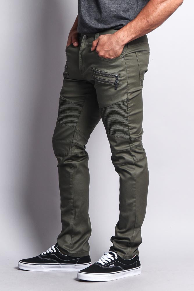 Coated Biker Jeans
