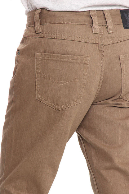 Men's Straight Fit Colored Denim Jeans (Dark Khaki)