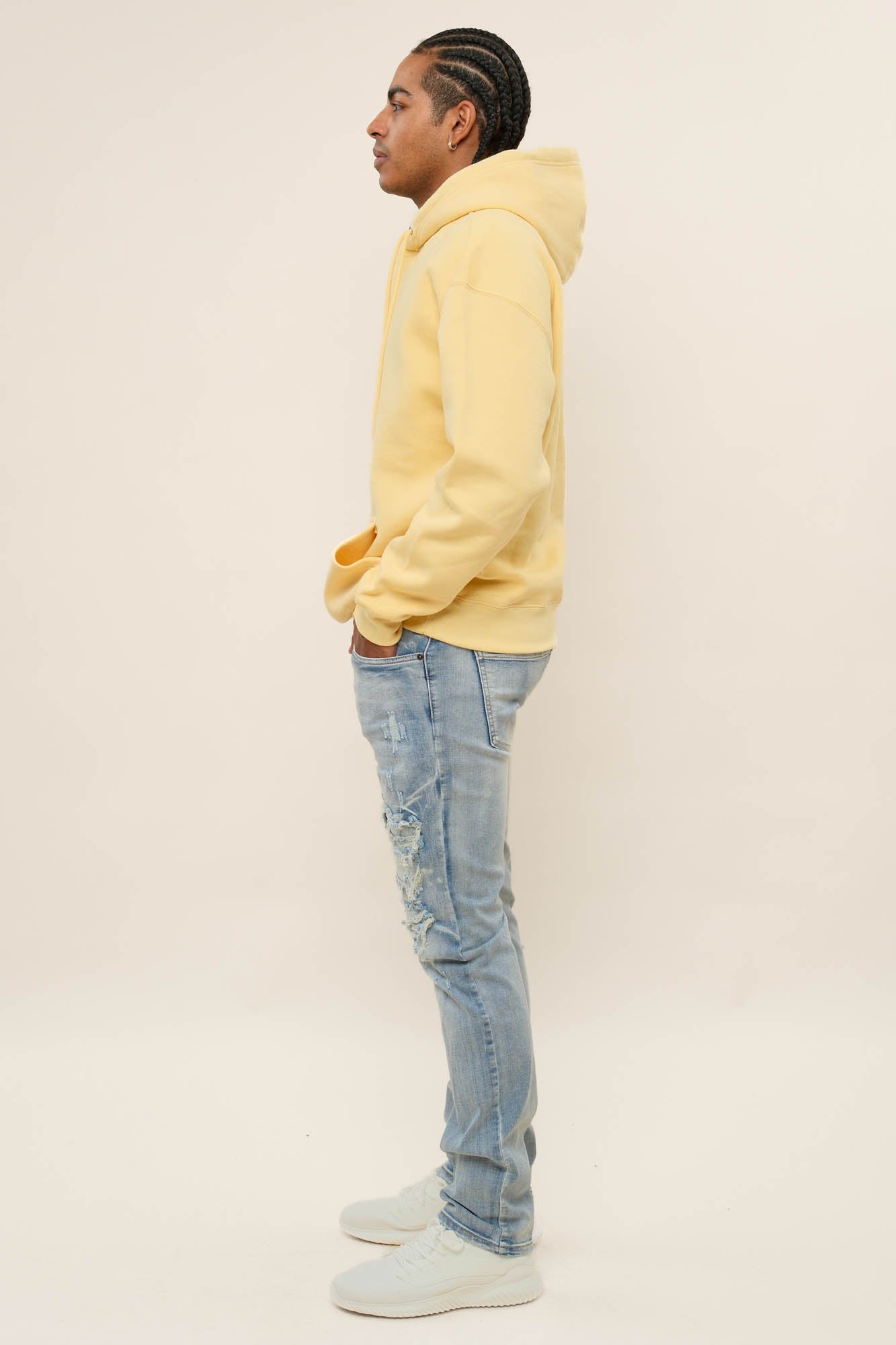Faded Ripped Repair Denim Jeans