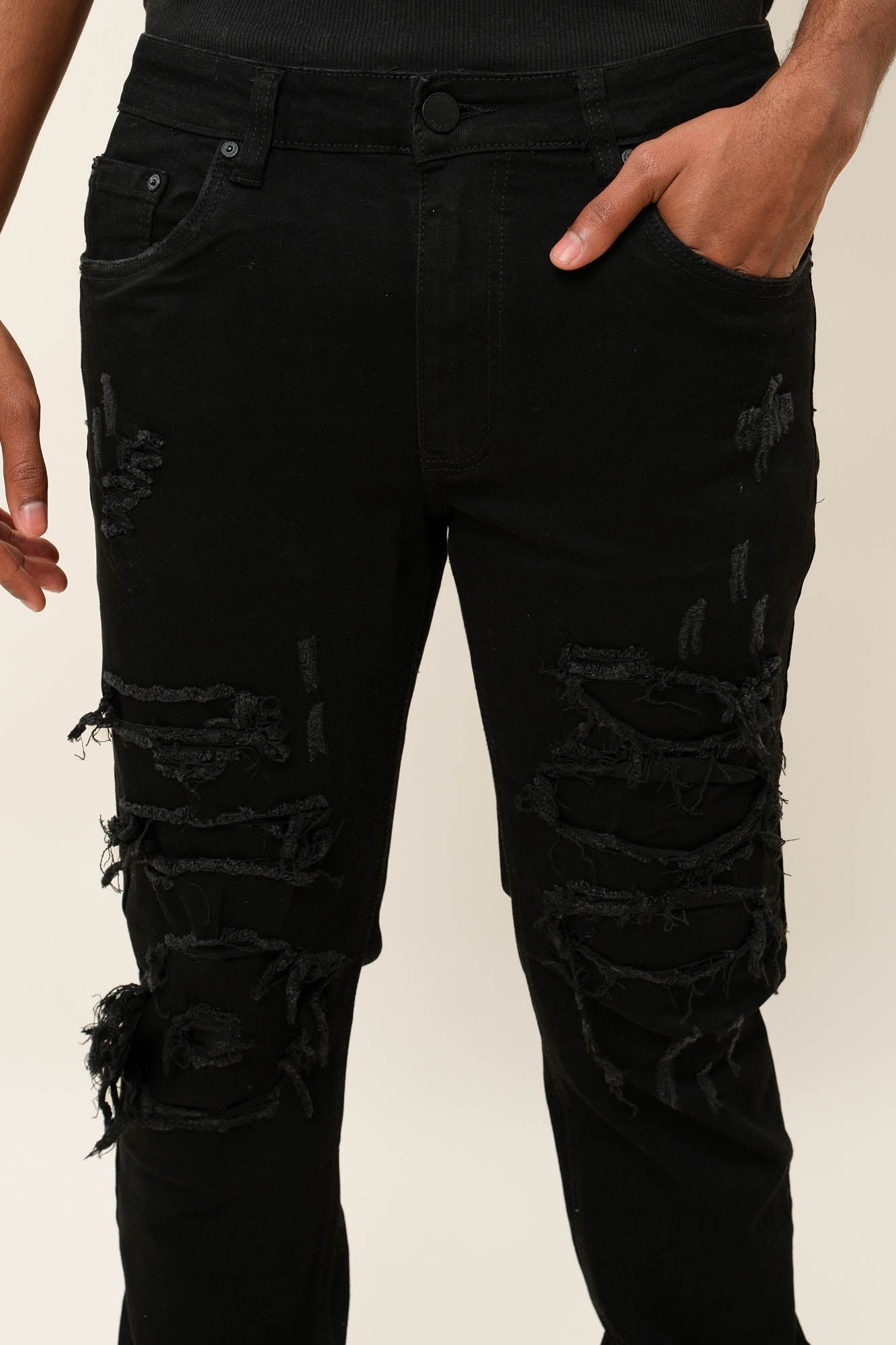 Faded Ripped Repair Denim Jeans