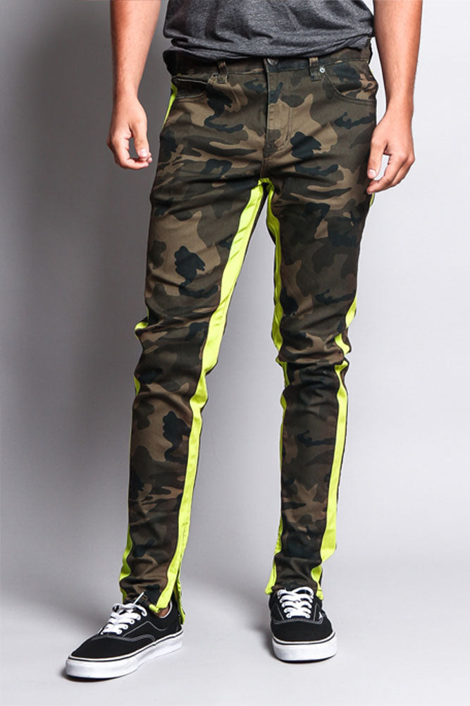 Men's Double Taped Track Style Camo Pants