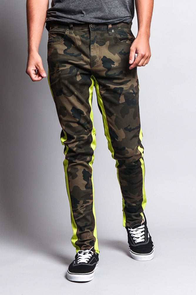 Men's Double Taped Track Style Camo Pants